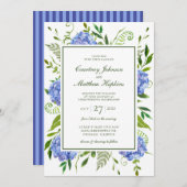 Blue Hydrangeas Wedding Einladung (Vorne/Hinten)