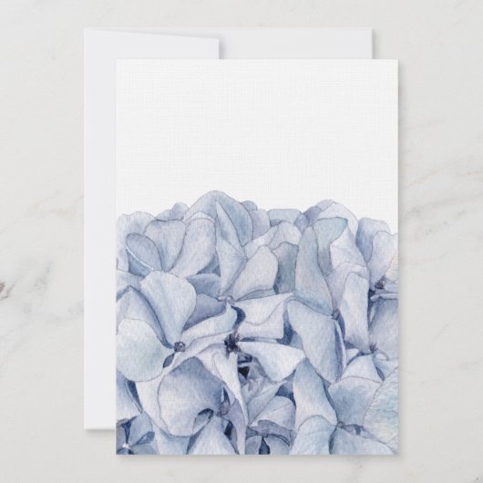 Blue Hydrangeas Wedding Einladung (Rückseite)