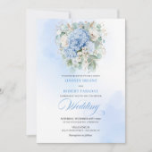Blue Hydrangeas Wedding Invitation Einladung (Vorderseite)
