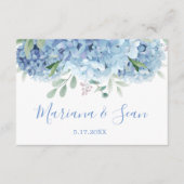 Blue Hydrangeas Wedding QR Code Enclosure Card Dankeskarte (Vorderseite)