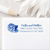 Blue Hydrangeas Wedding Return Address Label (Insitu)