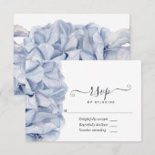 Blue Hydrangeas Wedding RSVP Karte (Vorne/Hinten)