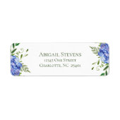 Blue Hydrangeas Wedding Rücksendeadresse (Vorne)