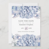 Blue Hydrangeas Wedding Save The Date (Vorderseite)