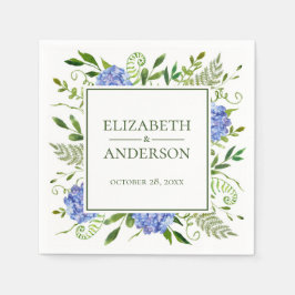 Blue Hydrangeas Wedding Serviette