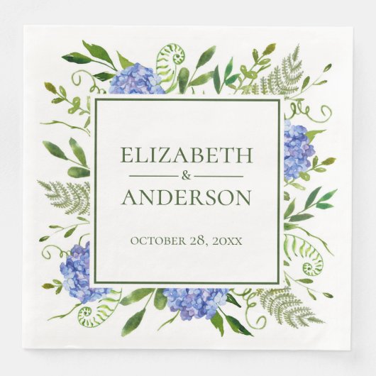 Blue Hydrangeas Wedding Serviette (Vorderseite)