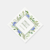 Blue Hydrangeas Wedding Serviette (Ecke)