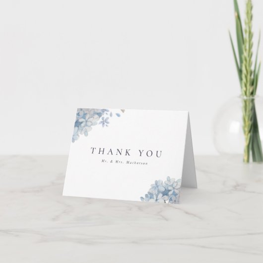 Blue Hydrangeas Wedding Vielen Dank Dankeskarte (Vorderseite)