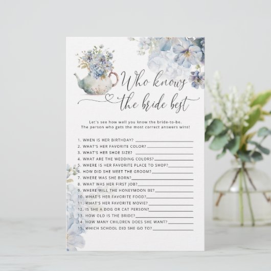 Blue Hydrangeas Wer kennt das beste Spiel der Brau (Stehend Vorderseite)