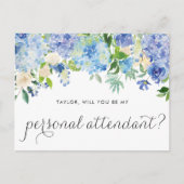 Blue Hydrangeas werden Sie mein persönlicher Betre Einladungspostkarte (Vorderseite)