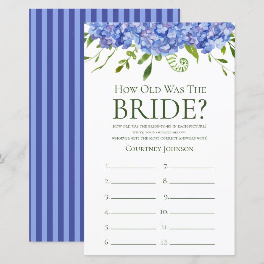 Blue Hydrangeas wie alt war ihr Duschspiel (Vorne/Hinten)