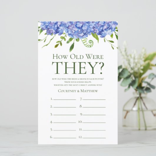 Blue Hydrangeas wie alt waren sie Duschspiel (Stehend Vorderseite)