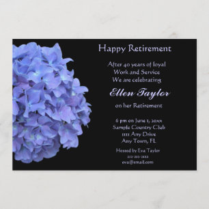 Blue Hydrangees Retirement Party Einladung