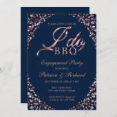 Blue I DO GRILLEN Engagement Party Einladung (Vorne/Hinten)