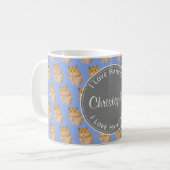Blue I Liebe Hamsters Hamster Pattern Kaffeetasse (Vorderseite Links)