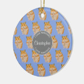 Blue I Liebe Hamsters Hamster Pattern Keramikornament (Links)