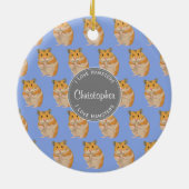 Blue I Liebe Hamsters Hamster Pattern Keramikornament (Hinten)