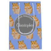 Blue I Liebe Hamsters Hamster Pattern Mittlere Geschenktüte (Rückseite)