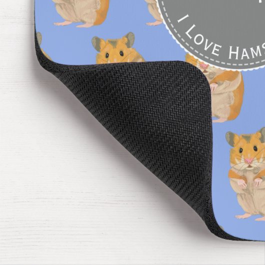 Blue I Liebe Hamsters Hamster Pattern Mousepad (Ecke)