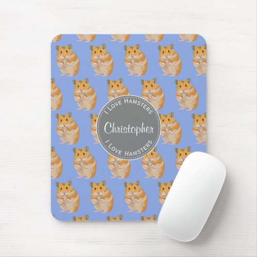 Blue I Liebe Hamsters Hamster Pattern Mousepad (Mit Mouse)