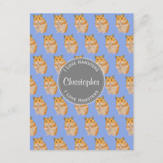 Blue I Liebe Hamsters Hamster Pattern Postkarte