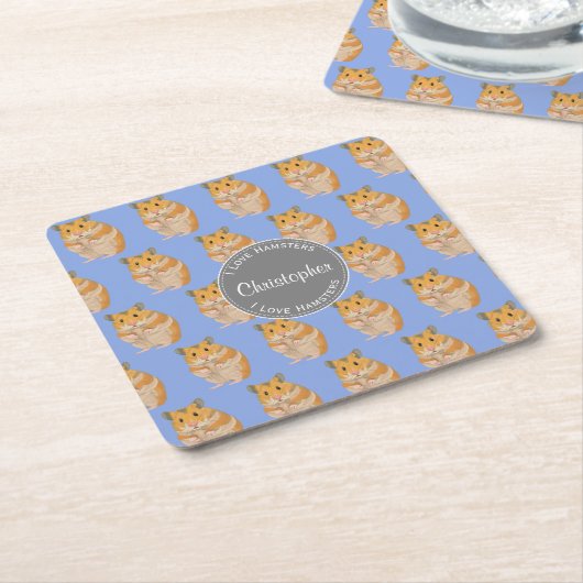 Blue I Liebe Hamsters Hamster Pattern Rechteckiger Pappuntersetzer (angewinkelt)