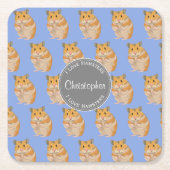 Blue I Liebe Hamsters Hamster Pattern Rechteckiger Pappuntersetzer (Vorderseite)