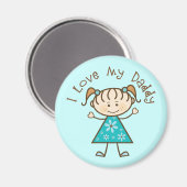 Blue I Liebe My Daddy Gift Magnet (Vorderseite/Rückseite)