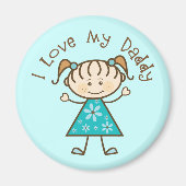 Blue I Liebe My Daddy Gift Magnet (Vorne)