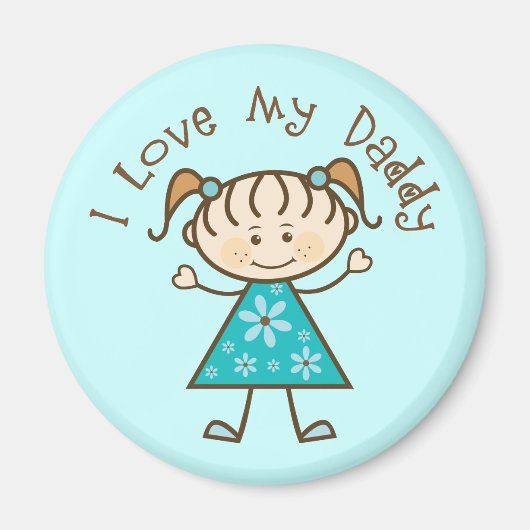 Blue I Liebe My Daddy Gift Magnet (Vorne)