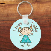 Blue I Liebe My Daddy Gift Schlüsselanhänger (Vorderseite)