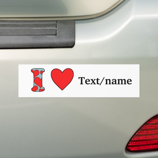 Blue i love costomized autoaufkleber (Auf Auto)