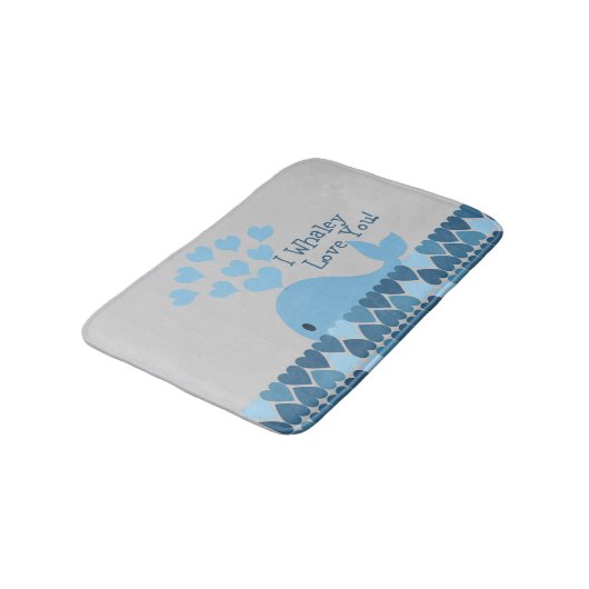 Blue I Whaley Liebe Sie! Badematte (Schrägansicht)