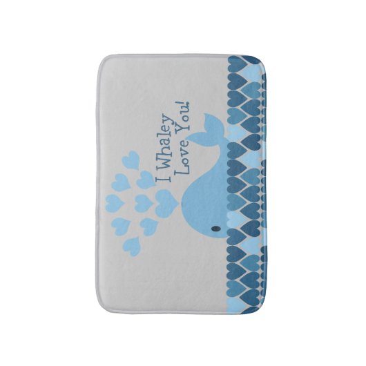 Blue I Whaley Liebe Sie! Badematte (Vorderseite Vertikal)