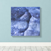 Blue Ice Chrack Abstrakte Kunst Leinwanddruck (Insitu (Holzboden))