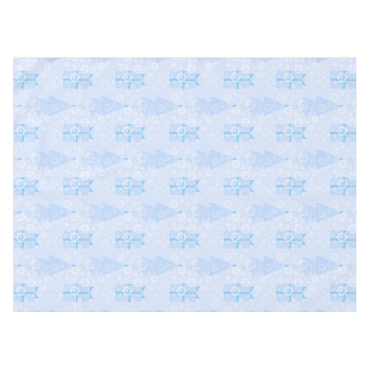 Blue Ice Christmas Pattern Tischdecke (Vorderseite (Horizontal))