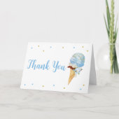 Blue Ice Cream Baby Dusche Dankeskarte (Vorderseite)