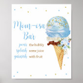 Blue Ice Cream Baby Dusche Mama Osa Bar Poster (Vorne)