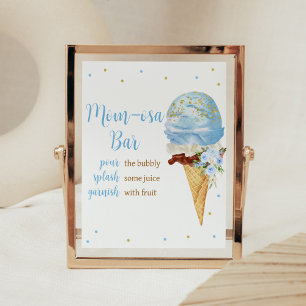 Blue Ice Cream Baby Dusche Mama Osa Bar Poster