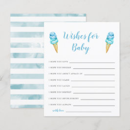 Blue Ice Cream Baby Dusche Wünsche für Baby Card