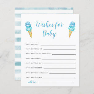 Blue Ice Cream Baby Dusche Wünsche für Baby Card