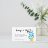 Blue Ice Cream Baby Duschkabine Windeln Raffle Tic Begleitkarte (Stehend Vorderseite)