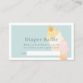 Blue Ice Cream Baby Duschkabine Windeln Raffle Tic Begleitkarte (Vorderseite)