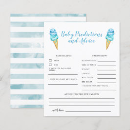 Blue Ice Cream Baby Predictions & Advice Card