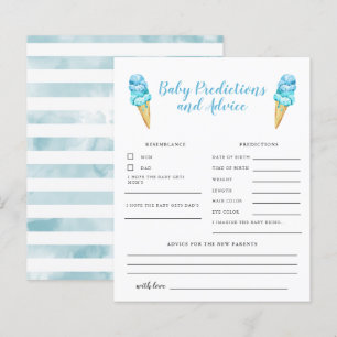 Blue Ice Cream Baby Predictions & Advice Card
