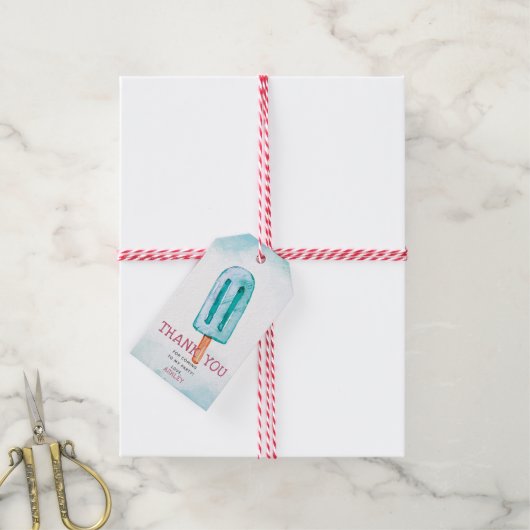 Blue Ice Cream Birthday Vielen Dank Geschenkanhänger (Mit Garn)