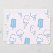 Blue Ice Cream FotoGirl 1. Geburtstag Einladung (Rückseite)