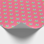 Blue Ice Cream Pink Hintergrund Geschenkpapier (Ecke)