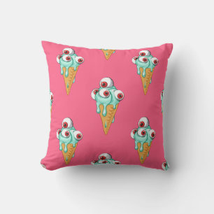 Blue Ice Cream Pink Hintergrund Kissen