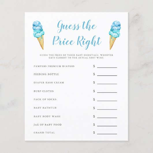 Blue Ice Cream rät das preisgünstige Spiel (Vorderseite)